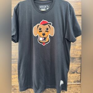 Baseballism Bow Wow Black Dog Graphic T-Shirt Size XL